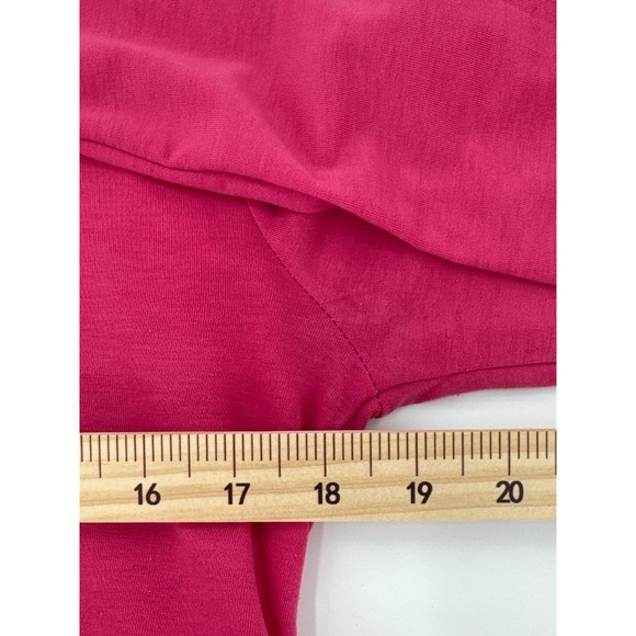 LuLaRoe Womens Medium Pink Long Sleeve Scoop Neck High Low Tunic Top Solid Soft - Picture 3 of 5